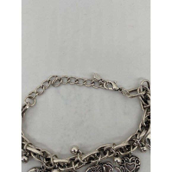 Oriental Elephant and Heart Charm Bracelet Sliver Tone - Picture 5 of 12